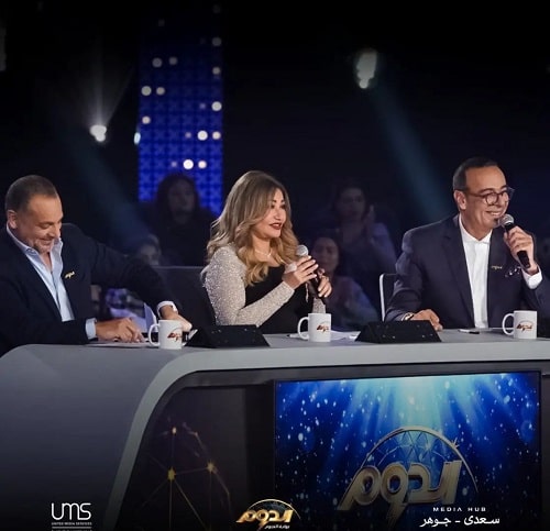 Laila Elwi as a judge in a TV show