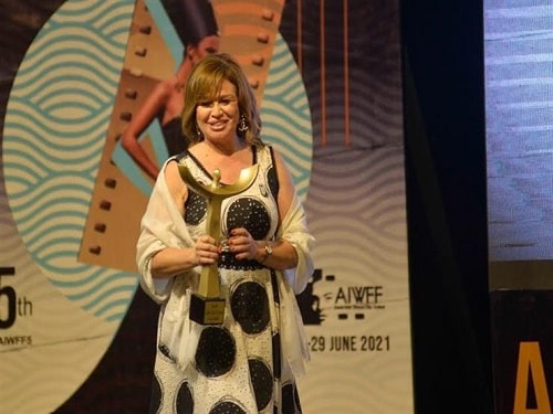 Laila Elwi with her AIWFF Award