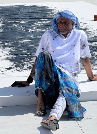 Abdulraheem Salim, after an art performance at the Sharjah Biennale (2023)