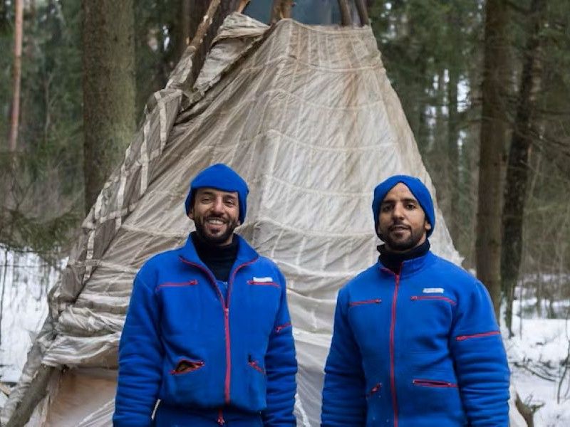 Hazza Al Mansouri during the survival training in Russia