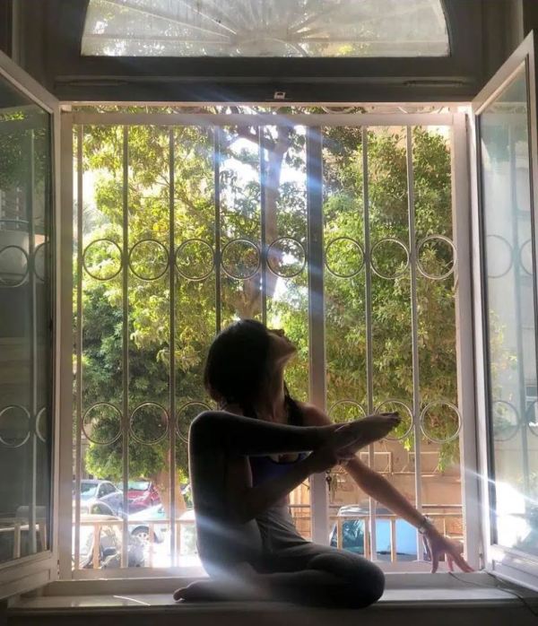 Huda El-Mufti's photo while doing yoga