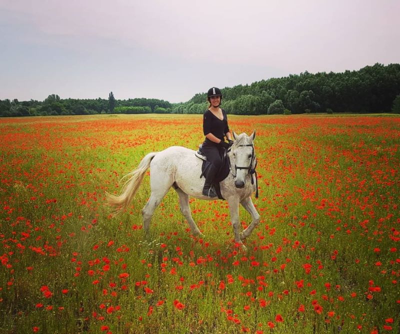 Jenan Moussa riding a horse