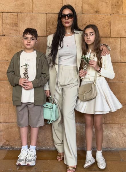 Nadine Nassib Njeim with her kids