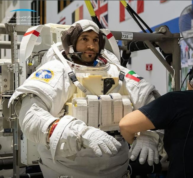 Sultan Al Neyadi undergoing astronaut training at the Mohammed bin Rashid Space Centre in Dubai