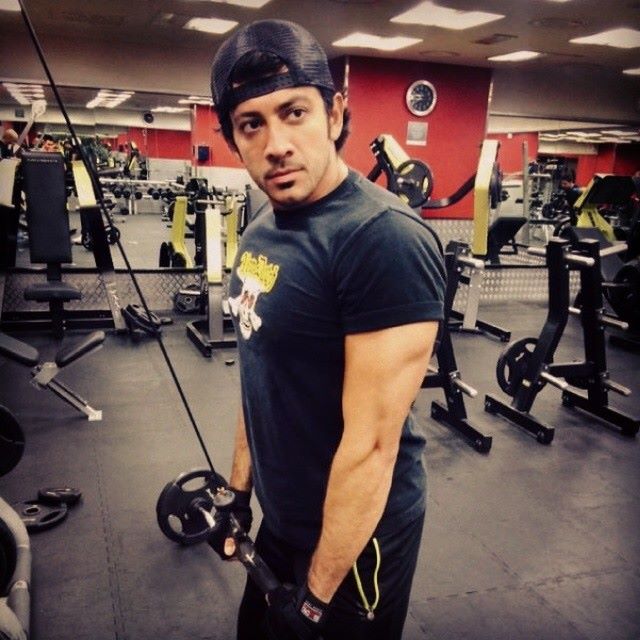 Yunus Saif working out at the gym