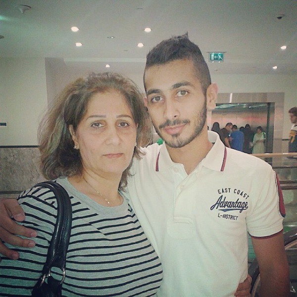 Alaa Mezher with his mother