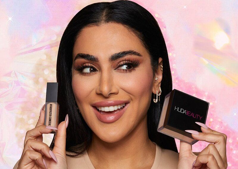Huda Kattan in a social media advertising for her 'Huda Beauty' products