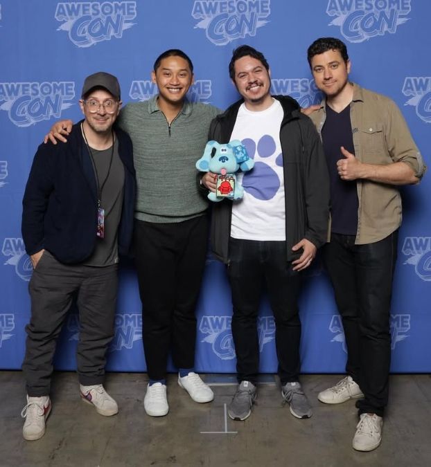 Josh Dela Cruz (second from left) with Steve Burns and Donovan Patton