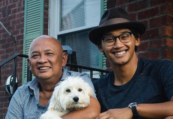 Josh Dela Cruz with his father