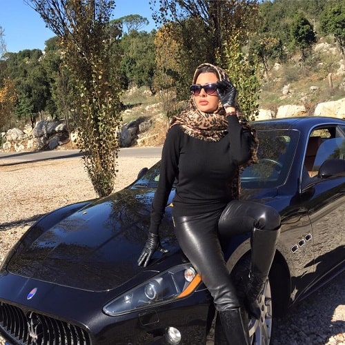 Lamitta Frangieh posing with her car