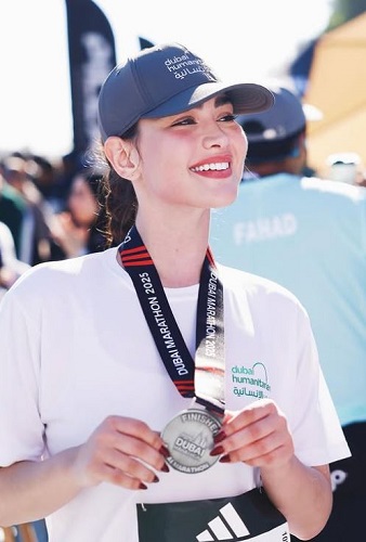 Rawan Bin Hussain in a marathon race