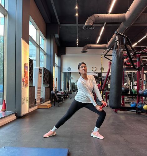 Laila Abdallah at the gym