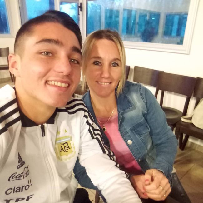 Matías Palacios with his mother