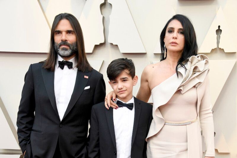 Nadine Labaki with her husband and her son