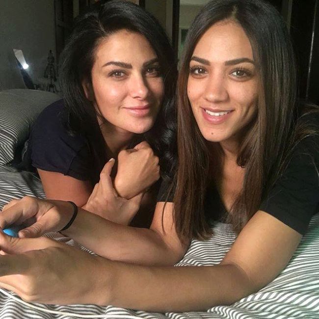 Saba Mubarak with her sister