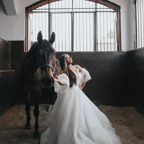 Sarah Ahmed Salama in a print ad