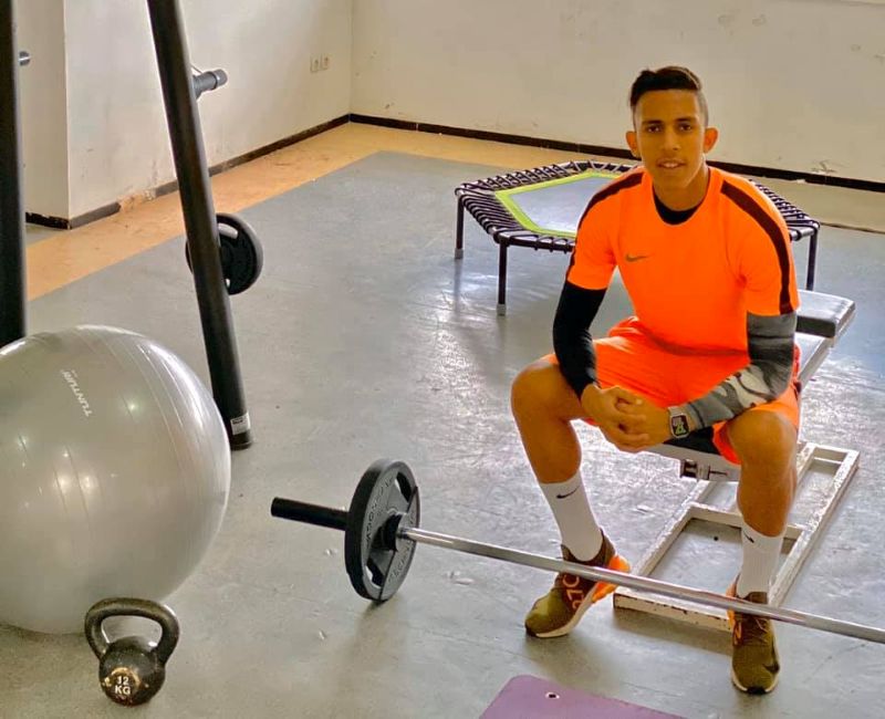 Soufiane Rahimi during a workout session