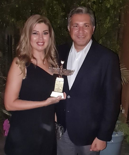 Rania Farid Shawki with the Best Actress Outside the Ramadan Marathon award