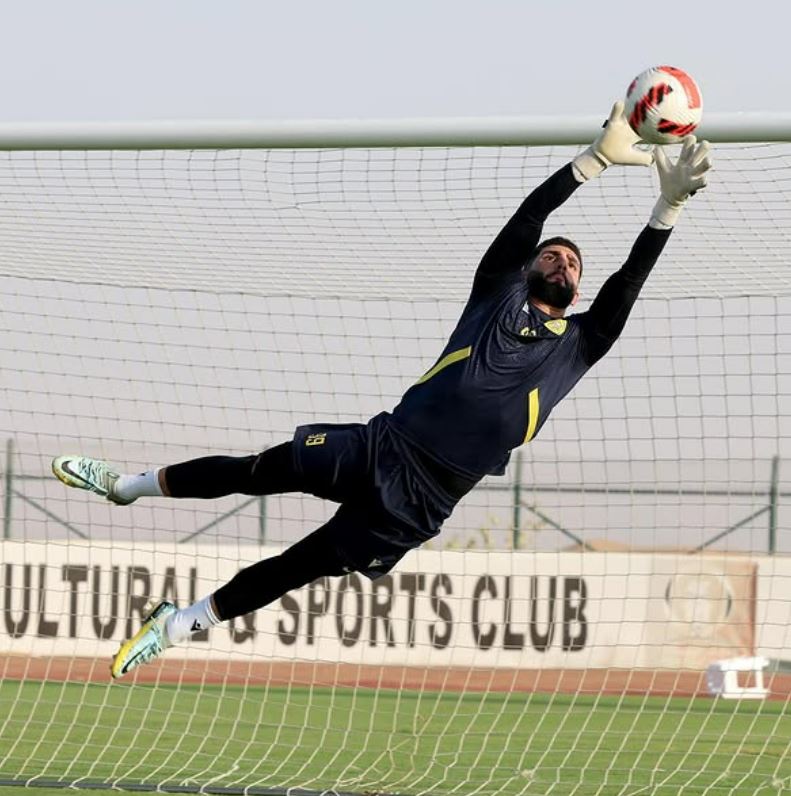 Yousuf Al Rahma stopping a goal during a football match